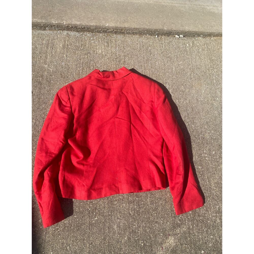 DAVID N Women’s 8 red Retro Lightweight Zip Up Small Shoulder Pads Jacket - Picture 2 of 4
